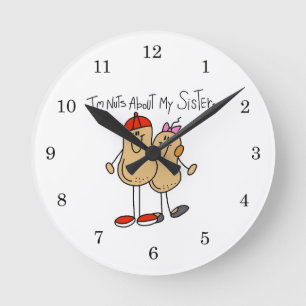 Reloj Redondo Mediano Hermano-Loco Por Mi Hermana