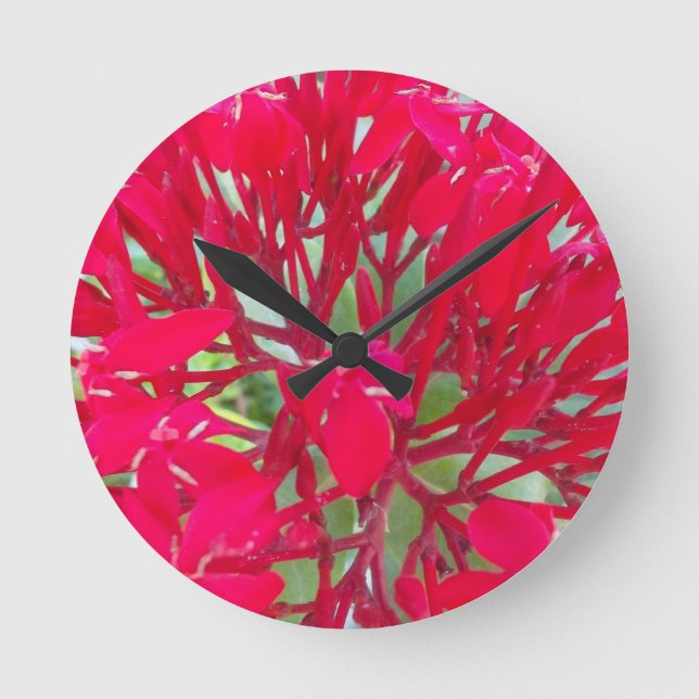 Reloj Redondo Mediano Hermosa Flor De Sangre Leve Arte Impresión/Gráfico (Anverso)