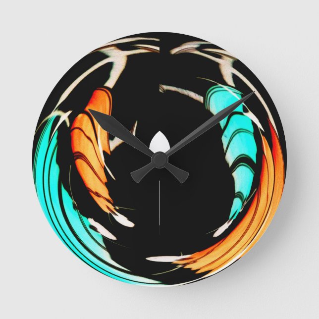 Reloj Redondo Mediano Hermosa imagen de arte en estilo africano (Anverso)