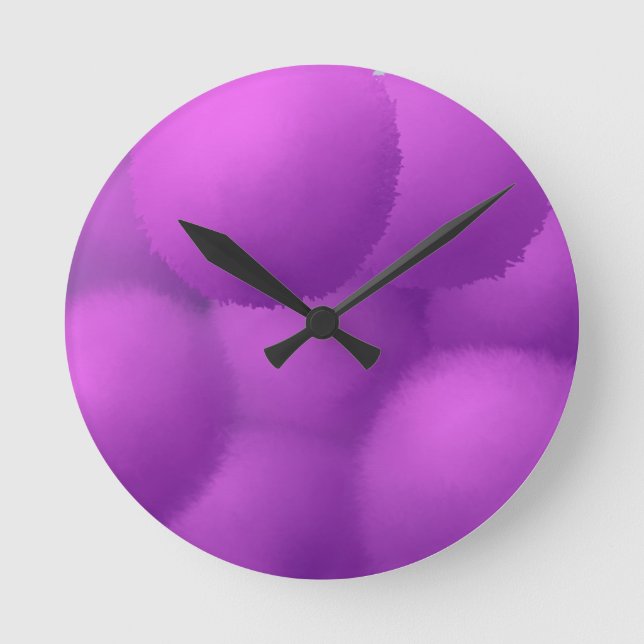 Reloj Redondo Mediano Hermosa pintura de flores de Allium púrpura (Anverso)