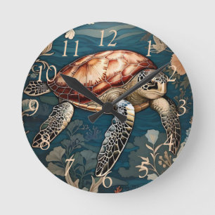 Reloj Redondo Mediano Hermosa tortuga submarina