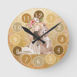 Reloj Redondo Mediano Hermoso Chica y Ilustracion con encanto