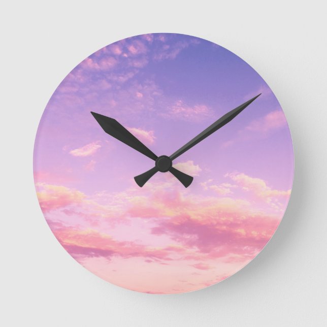 Reloj Redondo Mediano Hermoso cielo (Anverso)