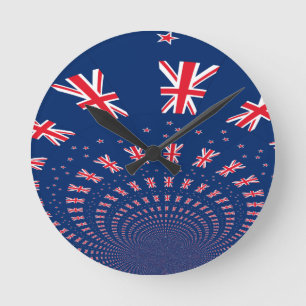 Reloj Redondo Mediano Hermoso diseño de impresión artística de la bander