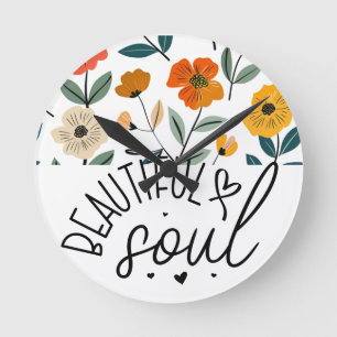 Reloj Redondo Mediano Hermoso diseño gráfico Soul Floral Inspirador