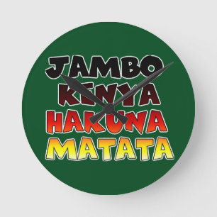 Reloj Redondo Mediano Hermoso Jambo Kenia Hakuna Matata Arte Encantador