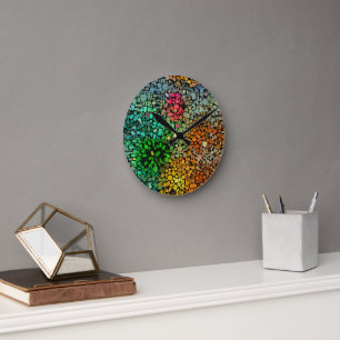 Reloj Redondo Mediano Hermoso mosaico