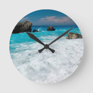 Reloj Redondo Mediano Hermoso navegante acuático Aloha Boda hawaiano