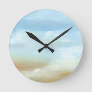 Reloj Redondo Mediano Hermoso paisaje aéreo con nubes esponjosas