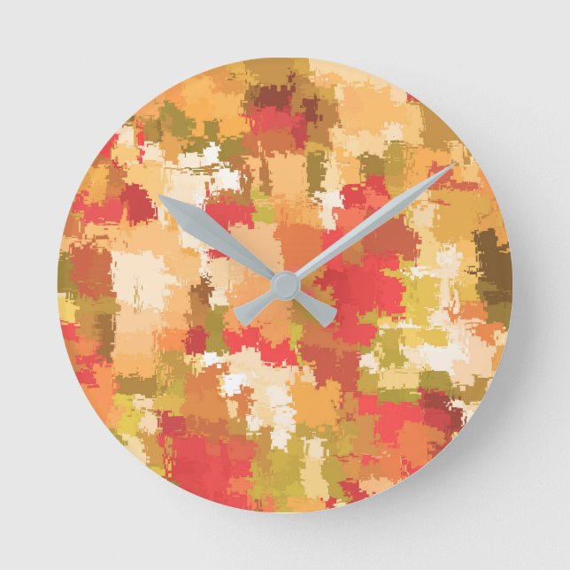 Reloj Redondo Mediano Hermoso patrón abstracto de color (Anverso)