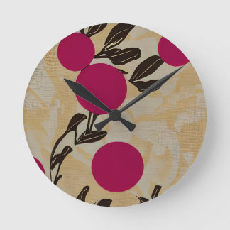 Reloj Redondo Mediano Hermoso patrón floral