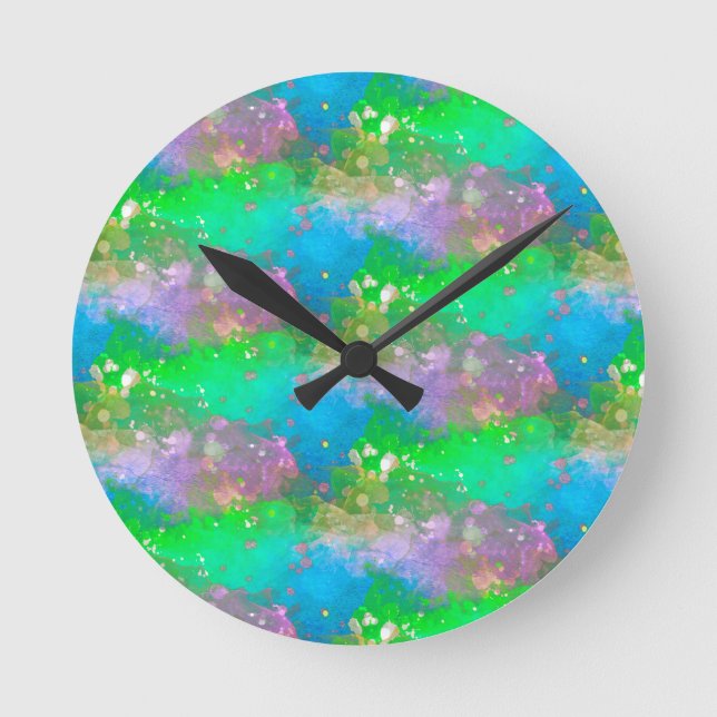 Reloj Redondo Mediano Hermoso patrón Pastel (Anverso)