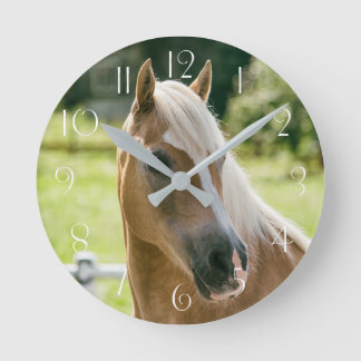 Reloj Redondo Mediano Hermoso retrato de caballo de hélice