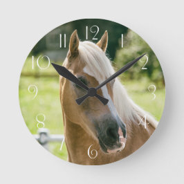 Reloj Redondo Mediano Hermoso retrato de caballo haflinger