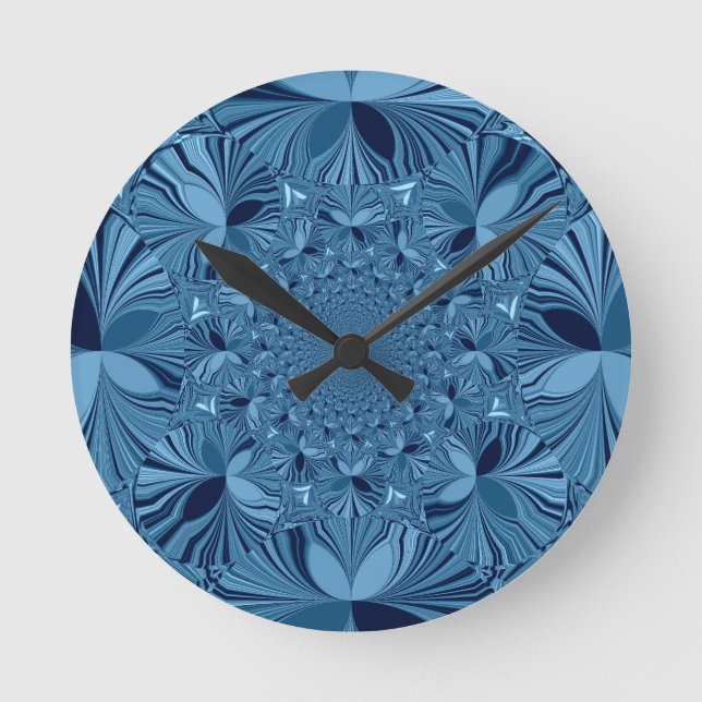 Reloj Redondo Mediano Hermoso y encantador arte azul kaleidoscopo irland (Anverso)