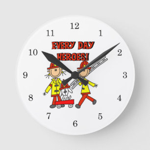 Reloj Redondo Mediano Héroes de Todos los Días Camisetas y Regalos para 