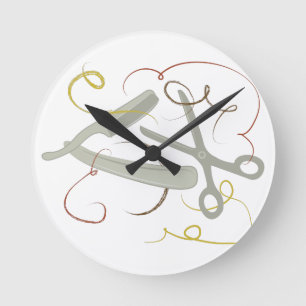 Reloj Redondo Mediano Herramientas del peluquero