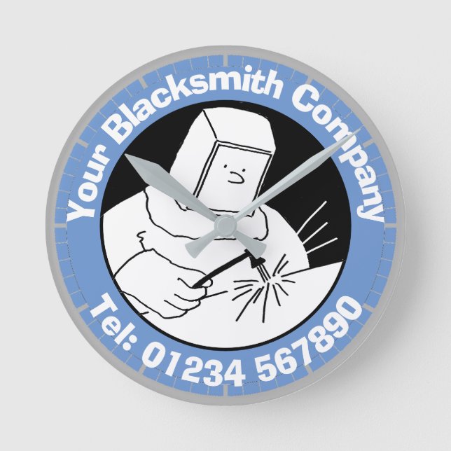 Reloj Redondo Mediano Herreros, soldadores y fabricadores de acero (Anverso)