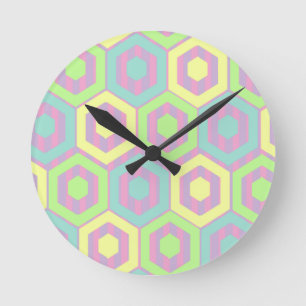 Reloj Redondo Mediano Hexagons de Pascua 