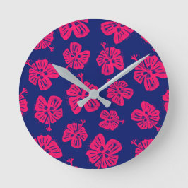 Reloj Redondo Mediano hibiscos tropicales para un poco de paraíso en cas
