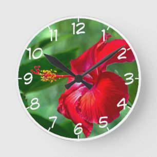Reloj Redondo Mediano Hibiscus Blossom