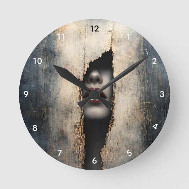 Reloj Redondo Mediano Hidden Identity Surreal Wall Clock (Anverso)