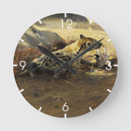 Reloj Redondo Mediano Hiena (por Wilhem Kuhnert)