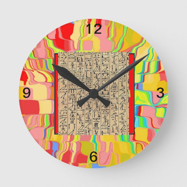 Reloj Redondo Mediano Hieroglyphics Clock (Anverso)