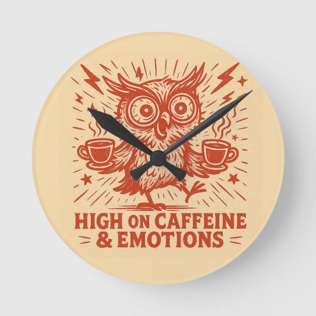 Reloj Redondo Mediano High on Caffeine & Emotions (Anverso)