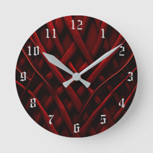Reloj Redondo Mediano Hilo rojo acoplado