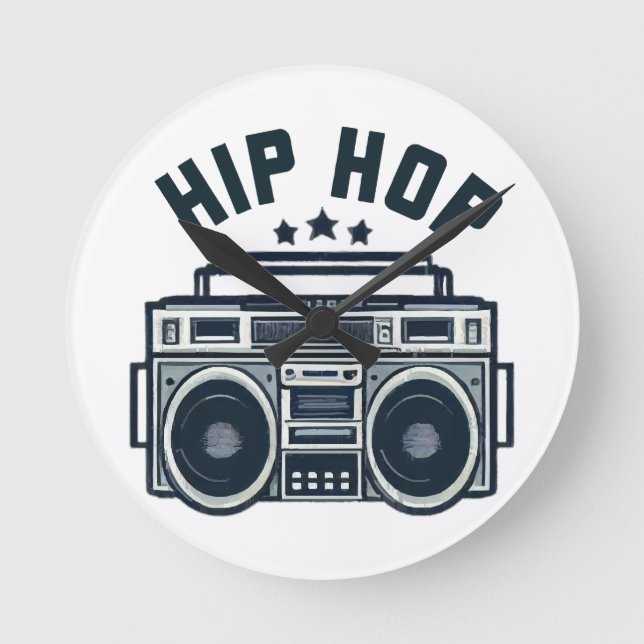 Reloj Redondo Mediano Hip hop (Anverso)