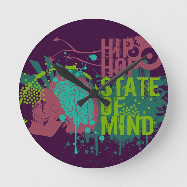 Reloj Redondo Mediano Hip Hop State of Mind (Anverso)