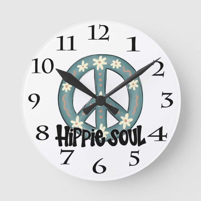 Reloj Redondo Mediano Hippie Hippy Soul (Anverso)
