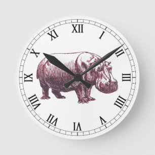 Reloj Redondo Mediano Hippopotamus