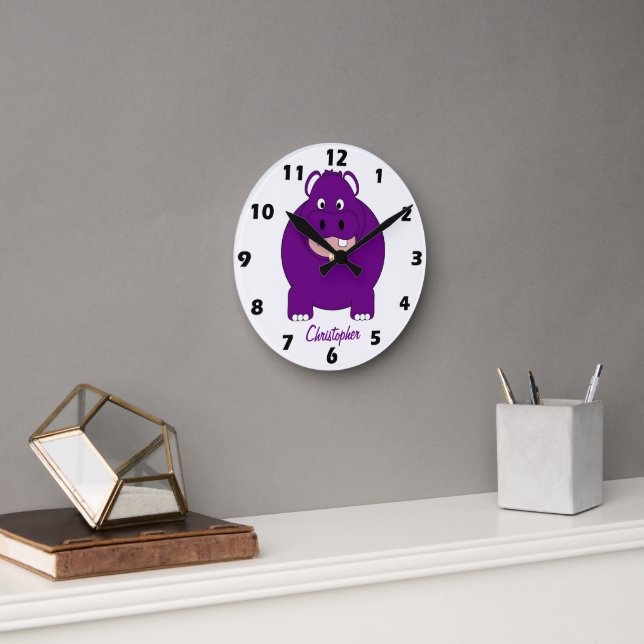 Reloj Redondo Mediano Hippopotamus Design Personalised (Oficina)