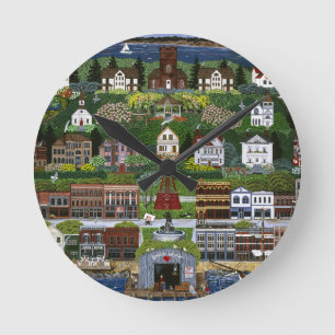 Reloj Redondo Mediano Histórico Puerto Townsend, Washington