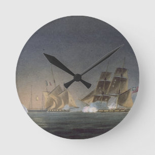 Reloj Redondo Mediano HMS Rinaldo que contrata a cuatro Privateers