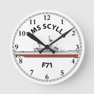 RELOJ REDONDO MEDIANO HMS SCYLLA - F71 - ORIG LÍDER