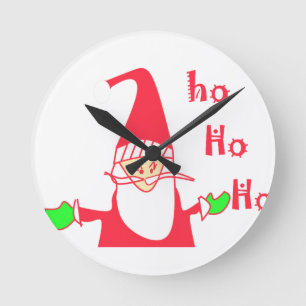 Reloj Redondo Mediano Ho Ho Ho Ho Feliz Navidad desde Santa.png