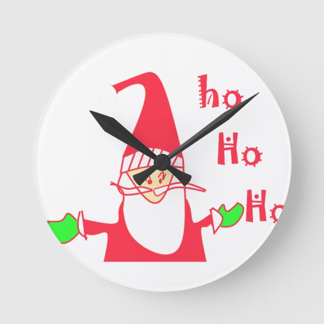 Reloj Redondo Mediano Ho Ho Ho Ho Feliz Navidad desde Santa.png (Anverso)