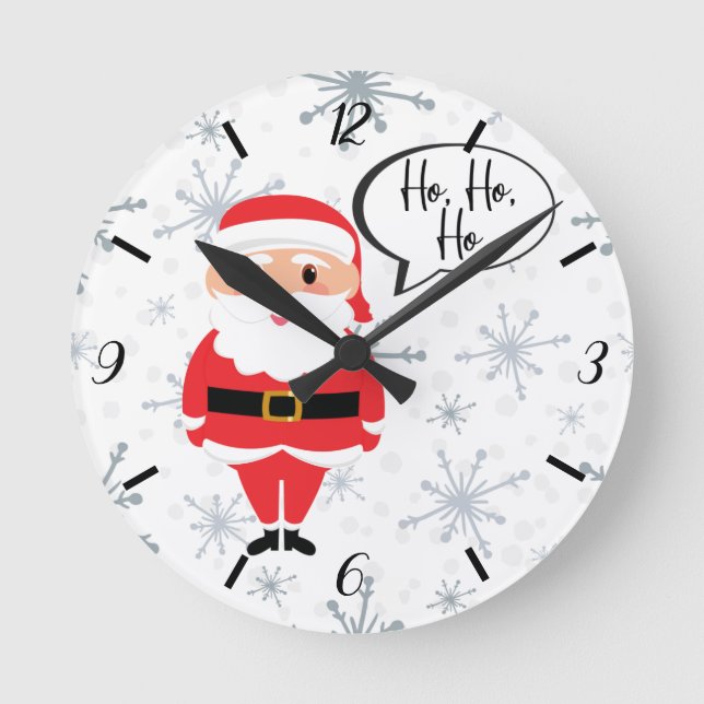 Reloj Redondo Mediano Ho, Ho, Ho Santa Clock (Anverso)