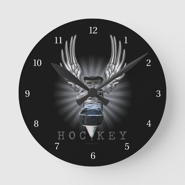 Reloj Redondo Mediano Hockey con alas (Anverso)