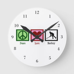 Reloj Redondo Mediano Hockey sobre amor por la paz