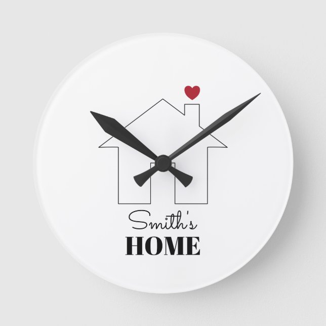 Reloj Redondo Mediano Hogar con corazón de Smith (Anverso)