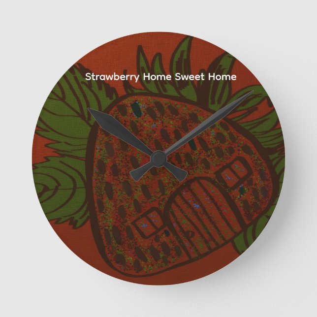 Reloj Redondo Mediano Hogar de Fresa Dulce Hogar (Anverso)