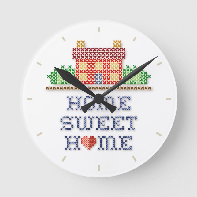 Reloj Redondo Mediano Hogar dulce hogar (Anverso)