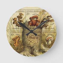 Reloj Redondo Mediano Hoja de sello de Hryb (hongo) ucraniano