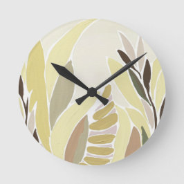 Reloj Redondo Mediano Hojas amarillas