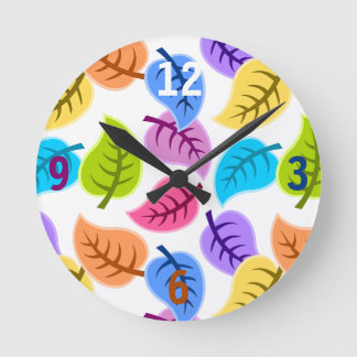 Reloj Redondo Mediano Hojas coloridas