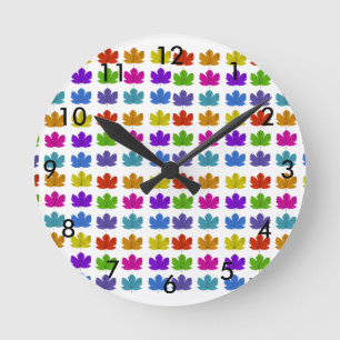 Reloj Redondo Mediano Hojas de arce coloridas